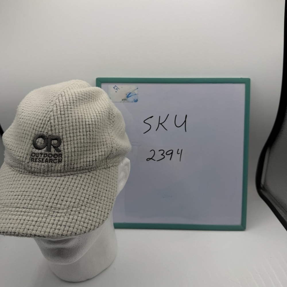 Outdoor Research Fleece Hat Cap Strap Back White Grid Check One Size Winter Mens - Picture 9 of 9